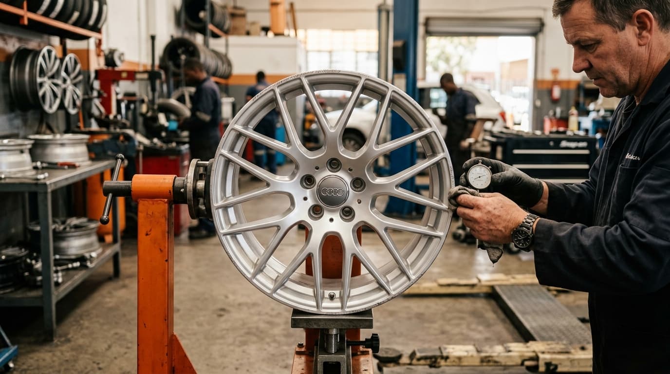 Audi A3 A4 Q5 alloy wheel repair service at Speedline Mags in Parow Cape Town