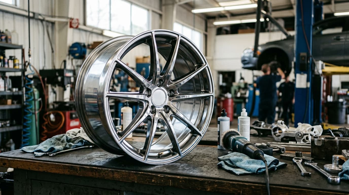 High polish wheel finish on alloy rims at Speedline Mags workshop in Parow, Cape Town