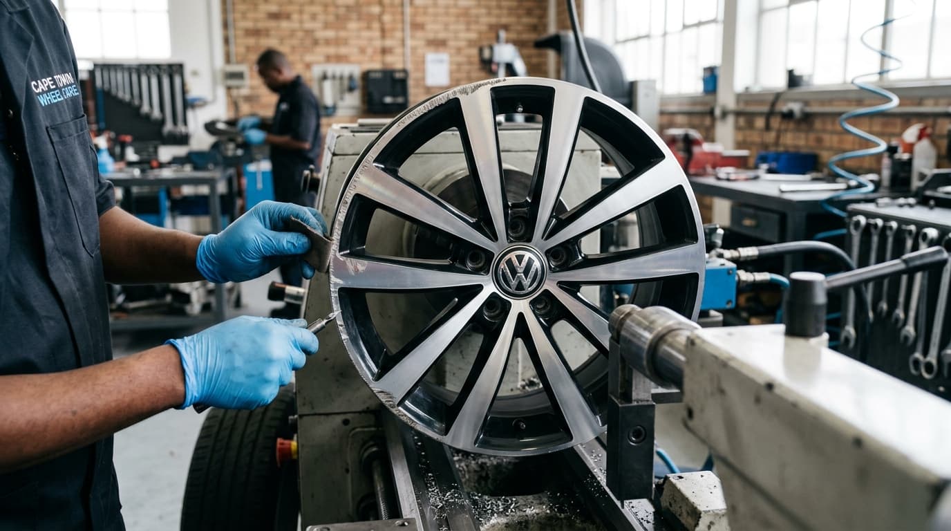 VW Polo and Golf alloy wheel repair and refurbishment at Speedline Mags in Parow Cape Town